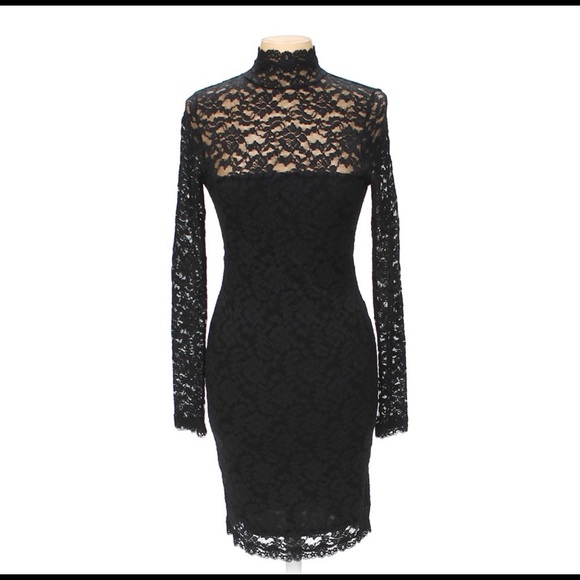 OPEN BACK LACE FIGURE HUGGING SHEER DRESS - Picture 2 of 10